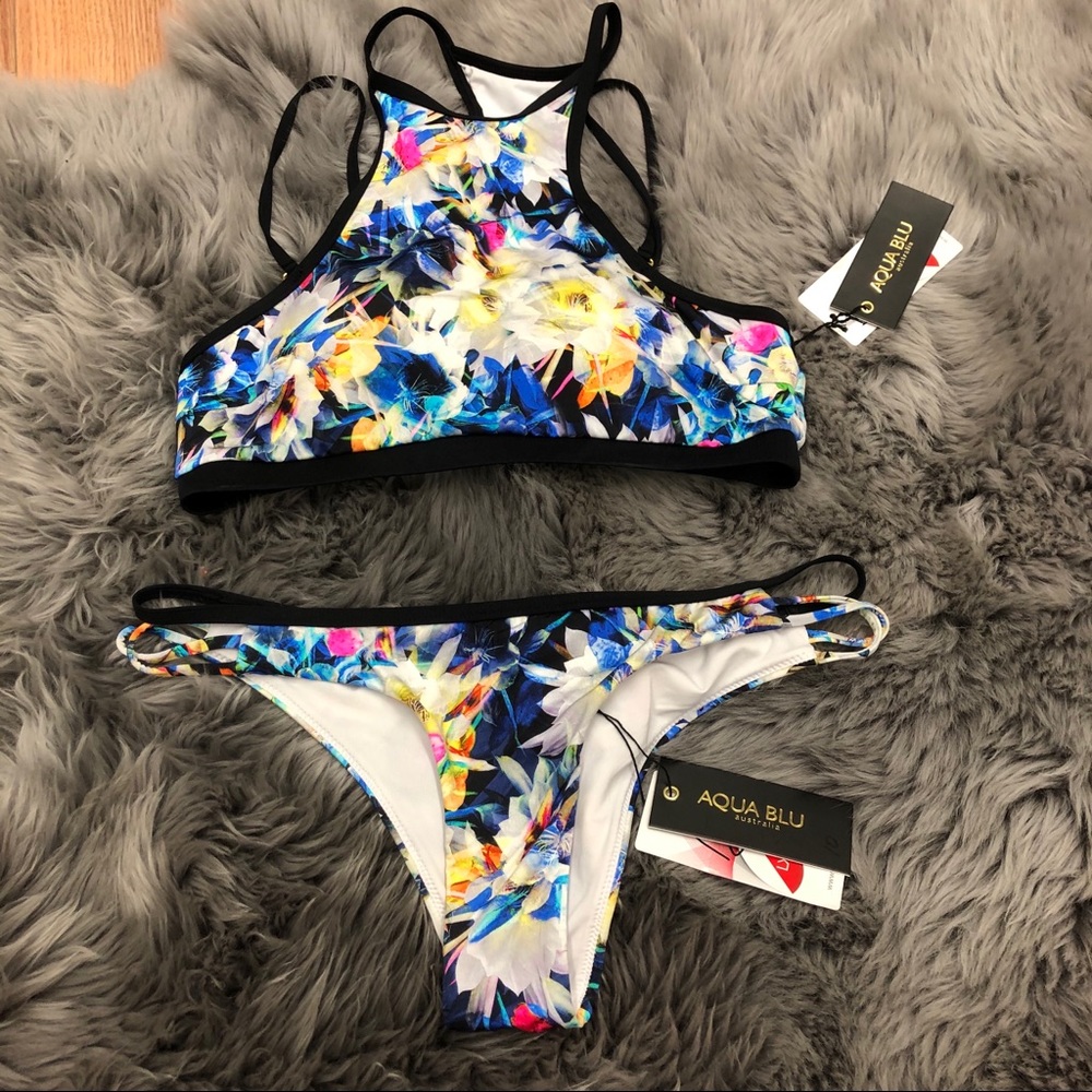 Aqua Blu | Women’s FlowerBomb Bikini Set | Various Sizes